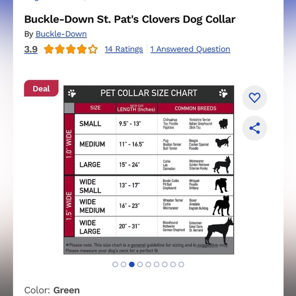 Fuzz yard st Patrick’s day dog collar - Picture 5 of 5